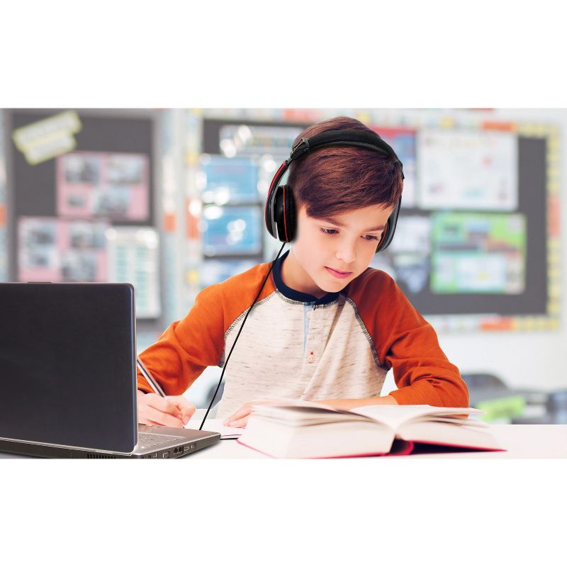 eKids Black Widow Wired Headphones for Kids, Over Ear Headphones for School, Home, or Travel - Black (BW-140VOM-mf), 4 of 6