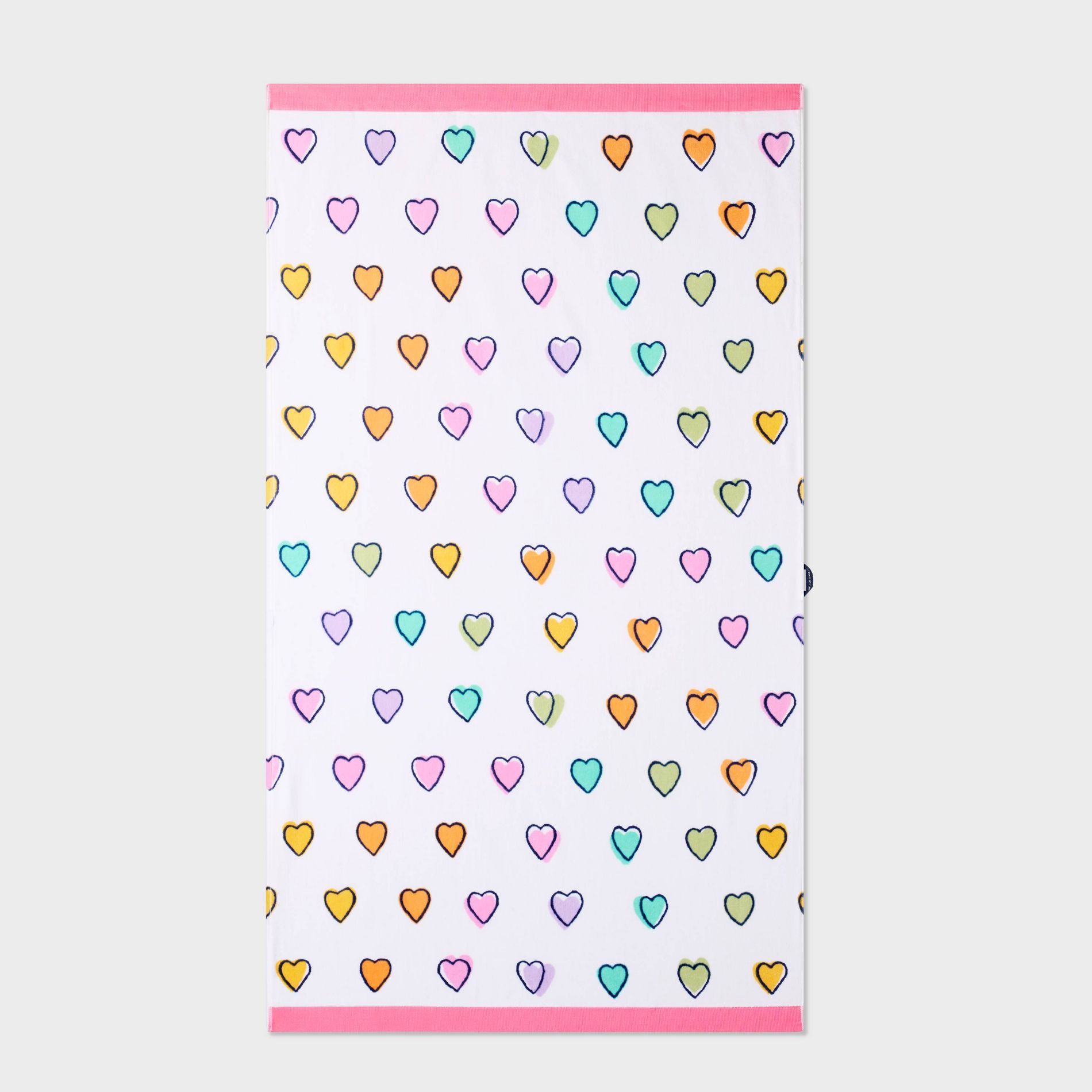Disco Hearts Wave Beach Towel White/Pink - Roller Rabbit x Target
