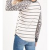Women's Carol Leopard & Striped Raglan Top - Shirley Stone - 4 of 4