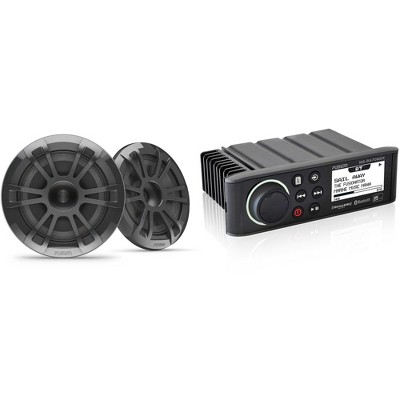 Fusion MS-RA70NSX Marine Entertainment System with Bluetooth & NMEA 2000 with 1 Pair Fusion EL-F653SPG 010-02080-23 EL Series 6.5" 2-Way Marine Coa...