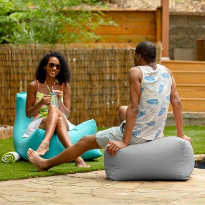 Leon Granite Outdoor Bean Bag Ottoman with Sunbrella Cover