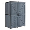 GDFStudio Morton Modern 69" Fir Wood and Metal Outdoor Waterproof Storage Shed - 2 of 4