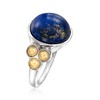 Ross-Simons Lapis Ring in Sterling Silver and 14kt Yellow Gold - 3 of 4