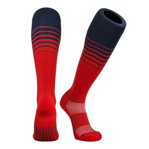 Mk Socks Elite Breaker Fade Baseball Football Soccer Knee High Socks - Navy Red - 1 of 4