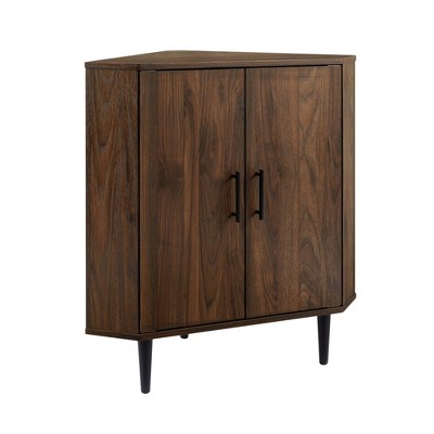 Contemporary 2 Door Wedge Corner Accent Cabinet - Saracina Home