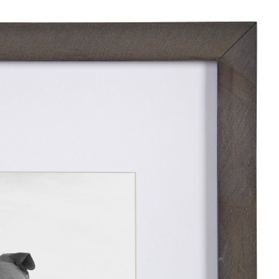 Gray Wood Wall Frame Set with White Mat, 11x14 matted to 8x10, Pack of 4