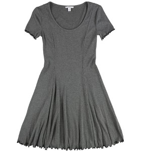 bar III Womens Ribbed Fit & Flare Dress - 1 of 2