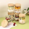 6-Pack Oats Containers with Bamboo Airtight Lids, 16oz Wide Mouth Mason Salad jars, Glass Food Storage Containers for Snacks Sugar Spice Yogurt - 3 of 4