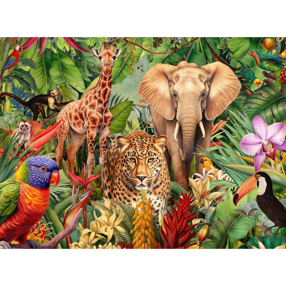 Photos - Jigsaw Puzzle / Mosaic Springbok Jungle Animal Mashup Jigsaw Puzzle - 500pc: Enhances Memory Skills, Fine Motor, Creative Thinking 