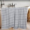 Viscose Cotton Blend Medium Weight Soft Textured Checkered and Ribbed Towel Set by Blue Nile Mills - 2 of 4
