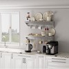 Whizmax Metal Storage Rack with Backplash for Kitchen,12" x 24" Stainless Steel Wall Mount Shelf with 5 Hooks - 3 of 4