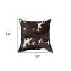 HomeRoots Set of Two 18" Chocolate and White Cowhide Cowhide Throw Pillows - 3 of 4