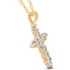 Pompeii3 1/2ct Yellow Gold Diamond Cross Pendant 10k Yellow Gold Womens Necklace - 2 of 4