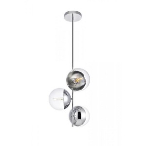 Elegant Lighting Eclipse 3 Lights Chrome Pendant With Clear Glass - 1 of 4