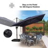 PURPLE LEAF Cantilever Umbrella Rectangle Outdoor Patio Umbrella Large Offset Hanging Umbrella with 360-degree Rotation Adjustable With Base - 4 of 4