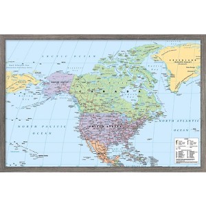 Trends International North America Map 2023 Framed Wall Poster Prints - 1 of 4