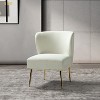 Simon Accent Chair Living Room Armless Chair Wooden Upholstery Side Chair with Metal Base |Karat Home - 2 of 4