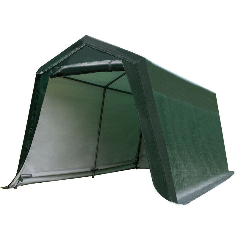 Costway 10'x10' Patio Tent Carport Storage Shelter Shed Car Canopy Heavy Duty Green, 1 of 11