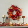 Northlight Leaves and Flowers Fall Harvest Wreath - 24-Inch, Unlit - 2 of 4