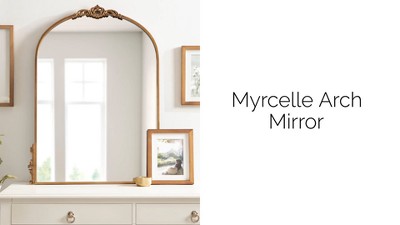 Gold Ornate Arched Wall Mirror with Garland Detailing