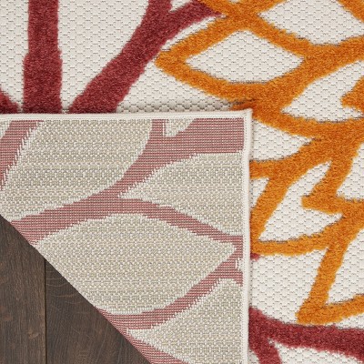 Tropical Elegance Red Floral Synthetic Runner Rug 2'x6'