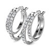 18k White Gold Plated 20mm Hoop Earrings with Crystals Gift for Women - 2 of 4