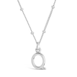 SHINE by Sterling Forever Sterling Silver Initial Necklace with Beaded Chain - 1 of 2