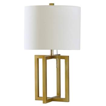 StyleCraft 30.5 in. Antique Brass Table Lamp with White Softback Silk  Fabric Shade L323407DS - The Home Depot