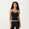 Anna-Kaci Active Women's Contrast Trim Halter Neck Cami Top with Fitted Silhouette and Scoop Neckline - 2 of 4