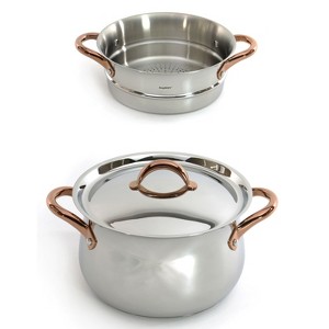 BergHOFF Ouro Gold 3Pc 18/10 Stainless Steel Cookware Set, Steamer & 9.5" Stockpot with Stainless Steel Lids - 1 of 4