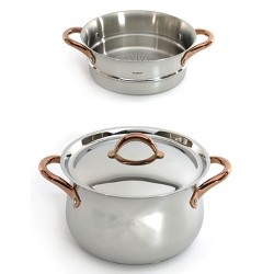 Blue  MSRP 250$ Details about   BergHoff Stacca 10" Stainless Steel Covered Stock Pot 