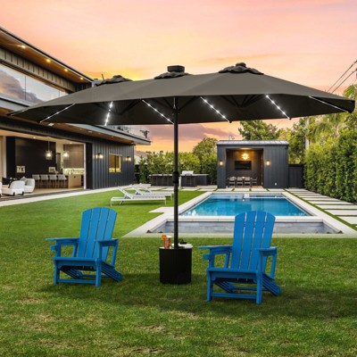 VisioGear Patio Umbrellas, Large Table Umbrella for Outdoor Patio, Outdoor Umbrella with Crank Handle, Gray, 181.1"*106.2"*94.5"
