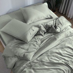 DOZ Bamboo Viscose Sheet Set, Organically Grown Bamboo, Buttery Soft, Cooling, High GSM, Deep Pockets - 1 of 4