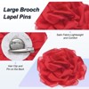Unique Bargains Handmade Dainty Satin Fabric Big Peony Rose Flower Brooches Hair Clips 1 Pc - 2 of 4
