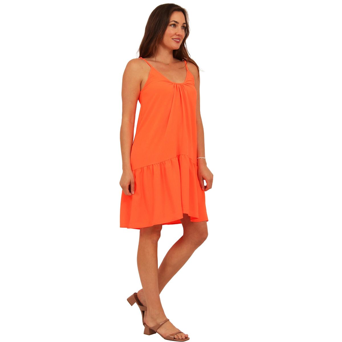 Womens Essential Scoop Neck Spaghetti Strap Pocket A Line Mini Dress - 24seven Comfort Apparel™ - thumbnail 10