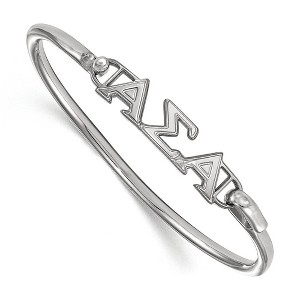 Black Bow Jewelry Sterling Silver Alpha Sigma Alpha Greek Life Bangle Bracelet 6 Inch - 1 of 3