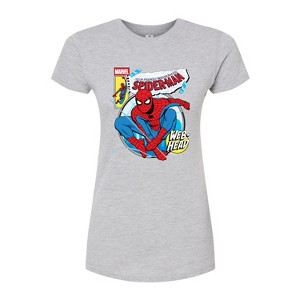 Women's - Marvel - Friendly Neighborhood Spider-Man Comic Book Cover Fitted Graphic T-Shirt - 1 of 3