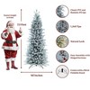 King Of Christmas Snow Flocked Hinged Slim Artificial Christmas Tree Unlit, King Flock Thin Xmas Tree - 3 of 4