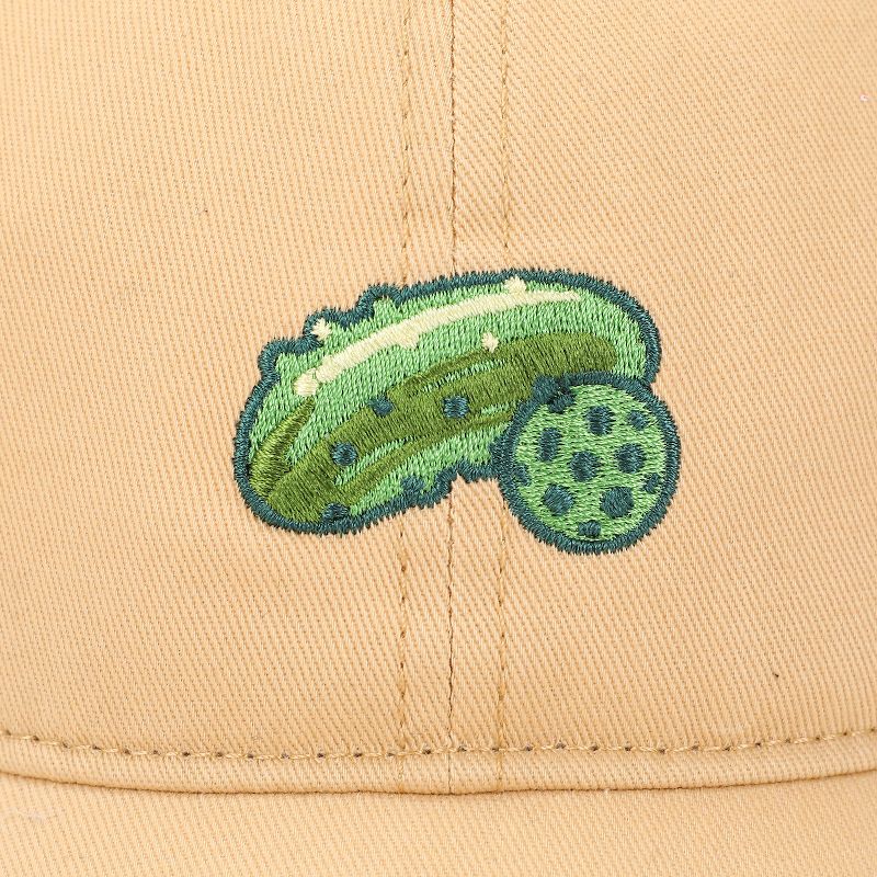 Pickleball Embroidered Pickle & Ball Tan Dad Hat, 4 of 7