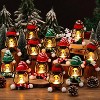 12 Pack Christmas Snowman Decoration Mini Snowman Lantern with Hats and Scarves - 3 of 4