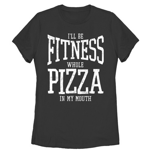 Women's Chin Up Fitness Whole Pizza T-shirt - Black - Medium : Target