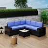 6-Piece PE Rattan Patio Sectional Set – Modular Outdoor Sofa, Coffee Table & Thick Cushions, Weatherproof for Poolside, Backyard - 4 of 4
