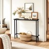 Syemin Console Tables Narrow Console Sofa Table Skinny Couch Table Entryway Rustic Side Table Small Space Console, Black, 39.37"*5.91"*31.1" - 2 of 4