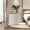 FONTOI Round End Table with 4 Adjustable Feetp, Decorative Side Table for Home Bedroom Living Room Patio, White, 14.5"*17"*14.5" - 4 of 4