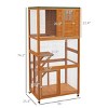 Outdoor Wooden Cat House with Wheels,74'' Multi-Level Cat Shelter and Weather-Resistant Roof,Mobile Outdoor Cat Enclosure for 1–3 Cats-LAOTIES - 2 of 4