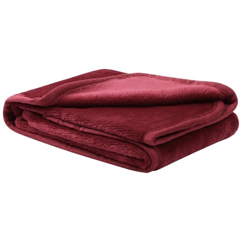 Piccocasa Flannel Fleece Soft Luxury Bed Blankets 1 Pc Burgundy 23