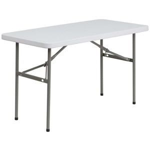 Flash Furniture Elon 4-Foot Granite White Plastic Folding Table - Set of 5 - 1 of 4