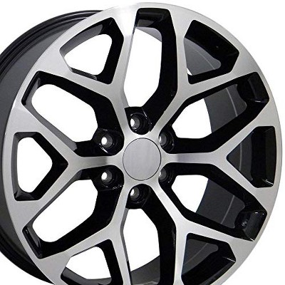 OE Wheels CV98B 20 Inch Rim Fits Silverado 1500 Snowflake Style 6x139.7 20x9 Gloss Black Machined - Hollander 5668 (1)