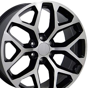 OE Wheels CV98B 20 Inch Rim Fits Silverado 1500 Snowflake Style 6x139.7 20x9 Gloss Black Machined - Hollander 5668 (1) - 1 of 4