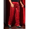 Lars Amadeus Men's Elastic Waist Sparkly Disco Costume Metallic Sequin Joggers - 2 of 4